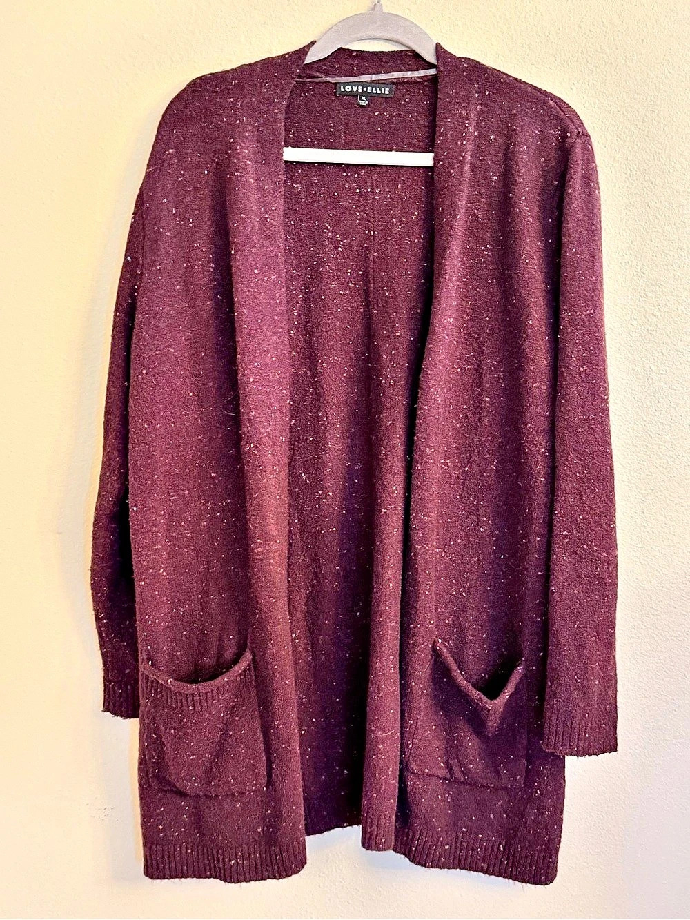 Love Ellie Open-Front Cardigan in Purple XL